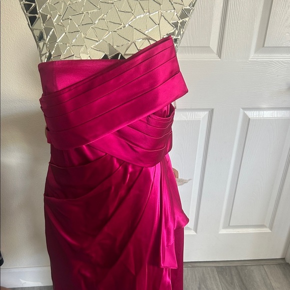 Phoebe Couture Designer Pink Silk Strapless Silk Dress 8 - Picture 2 of 7